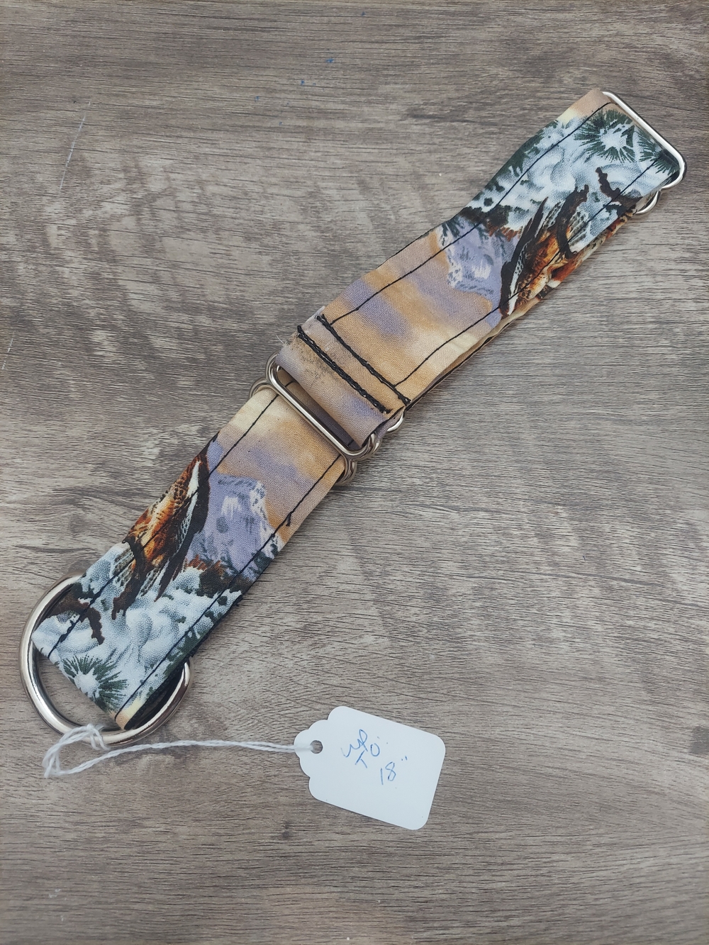Custom Martingale Dog Collar 1.5" Scenic Mountain Sunset Wilderness 18"